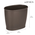 thumbnail image 4 of mDesign Plastic 2.25 Gallon Trash Garbage Wastebasket Can, 2 Pack, Dark Brown, 4 of 6