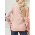 thumbnail image 3 of SHEWIN Womens Tops Trendy Dressy Casual Long Sleeve Crewneck Basic T Shirts Solid Loose Textured Fall Blouses Outfits, 3 of 8