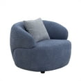 thumbnail image 6 of Accent Chair, Boucle Fabric Sofa Chair with Arms and A Waist Pillow, Modern Upholstered Barrel Chair for Living Room Bedroom, No Assembly Required, Navy, 6 of 7