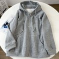 thumbnail image 2 of Sudadera con capucha holgada y cremallera de moda coreana para mujer, sudadera polar cálida de otoño e invierno 2023, jerséis de manga larga de gran tamaño para mujer, 2 of 6
