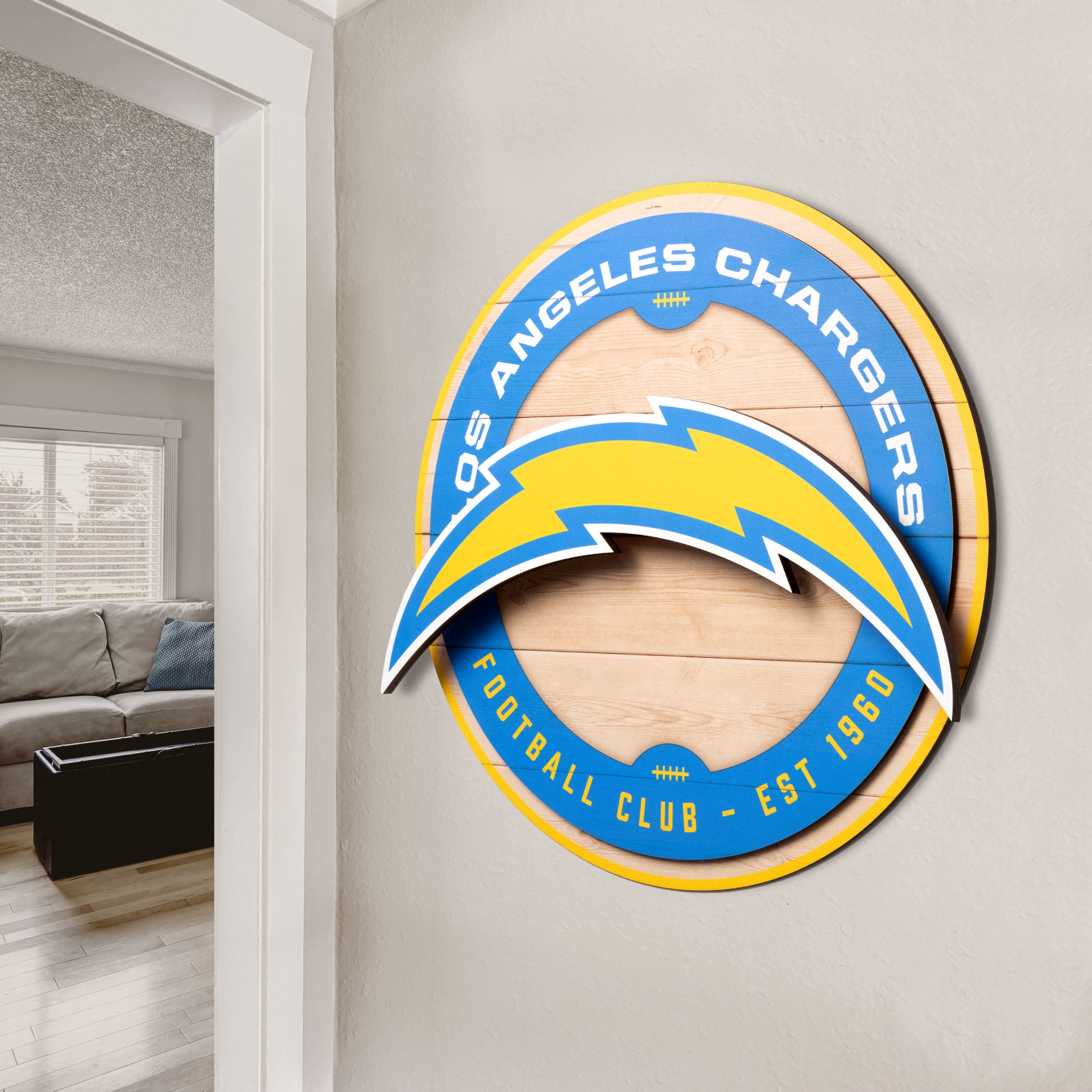 YouTheFan NFL Los Angeles Chargers 3DX Circle Wall Art