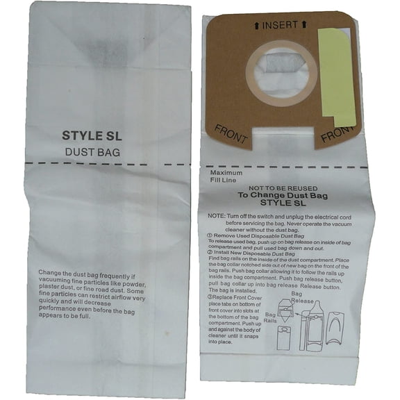Replacement Part For Eureka Sanitaire Style SL, Microlined Upright Vacuum Cleaner 12 Paper Bags // 156