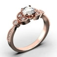 thumbnail image 3 of Unique Boho & hippie 1.50 Carat Round Cut Diamond Moissanite Engagement Ring, Wedding Ring in 925 Sterling Silver With 18k Rose Gold Plating, Leaf Ring, Gift For her, Promise Ring, Anniversary Gift, 3 of 3