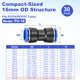 thumbnail image 3 of Uxcell 30-Pack Inline Manifold Union Fitting, 2 Way 16mm(5/8") OD Plastic Pneumatic Push to Connect Tube Fittings, 3 of 6