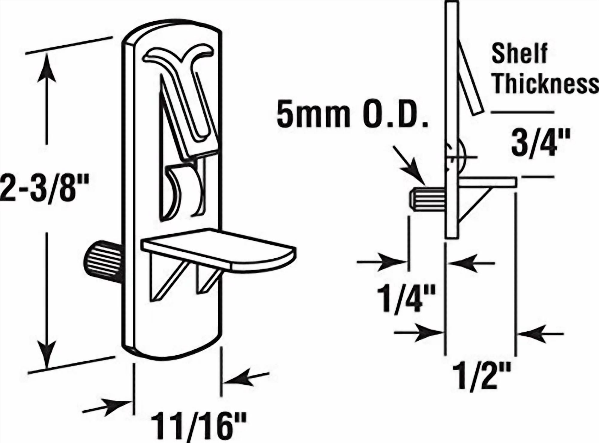 Zyler - Prime-Line U 11301 Self-Locking Shelf Support Pegs (4 Pack), Clear