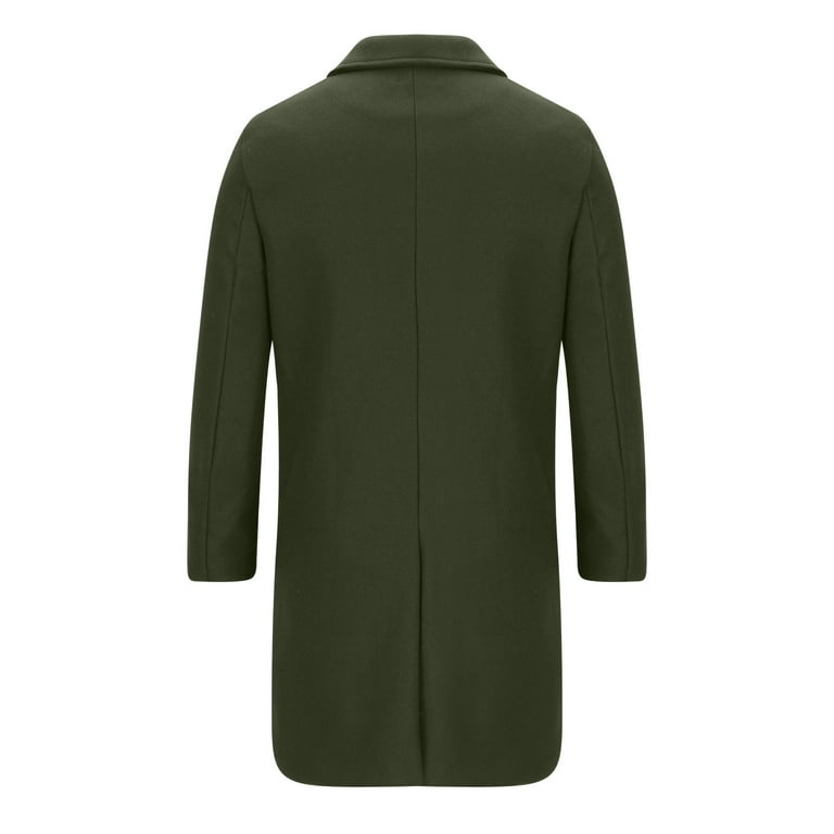 Njoeus Men's Mid Long Trench Coat Winter Long Jacket Woolen Njoeus Men's Mid Long Trench Coat Winter Long Jacket Woolen