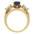 thumbnail image 4 of 1.89 ct Brilliant Round Cut Blue Sapphire 14k Yellow Gold Solitaire with Accents Engagement Bridal Wedding Ring Band Set size 10.25, 4 of 7