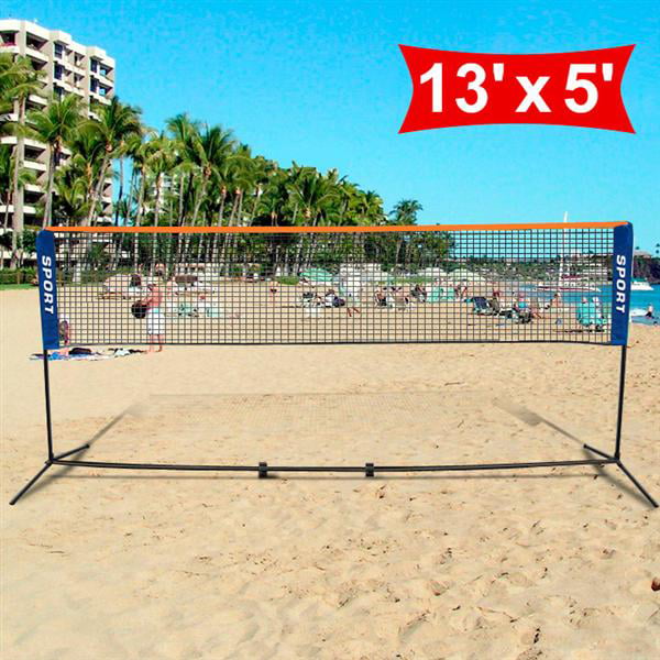 Outdoor Portable Foldable Badminton Tennis Volleyball Net Stand Set Beach Sport 