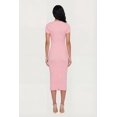 thumbnail image 3 of Women's Ribbed Knit Short Sleeve Midi Dress with Faux Buttons, 3 of 3