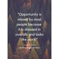 thumbnail image 2 of ArtsyQuotes 19x24 Gold Ornate Wood Framed with Double Matting Museum Art Print Titled - Thomas Edison Quote: Opportunity Missed, 2 of 4