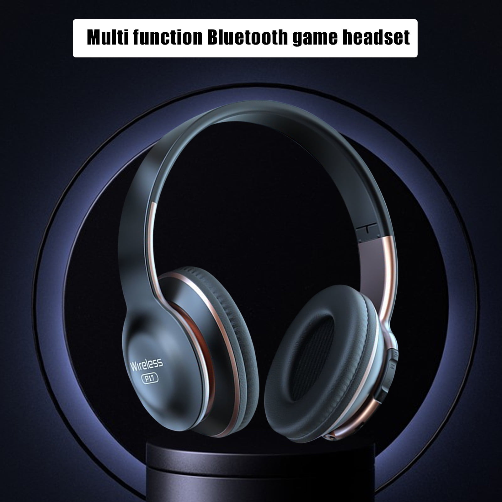 Wireless Headset with Mic for Work, Bluetooth Headset with Microphone (Environmental Noise Cancellation), Wireless Headset with USB Dongle & Charging Dock for PC/Teams/Zoom/Call Center/Home - Black