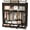 Brown, variant on Portable Wardrobe, Freestanding Closet Hanging Organization, Metal Frame with Grey Fabric Cover, 3 Storage Compartments, 3 Hanging Rods, 3 Drawers.