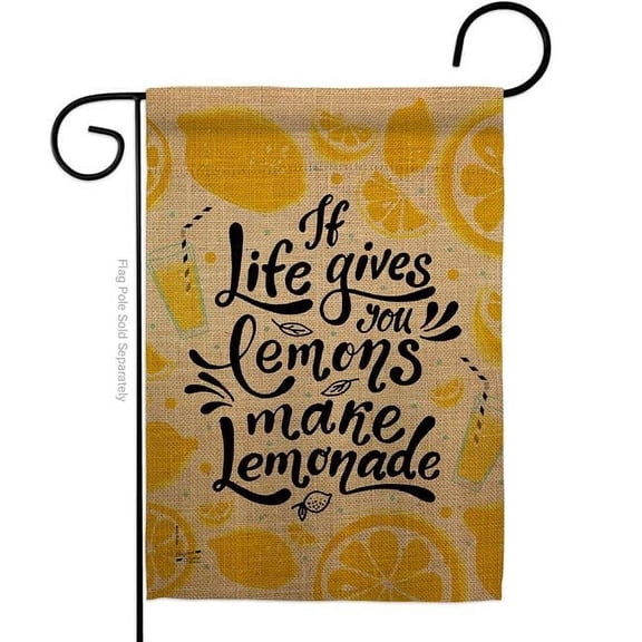 Angeleno Heritage G135185-BO 13 x 18.5 in. Life Gives Lemons Sweet Inspirational Double-Sided Decorative Vertical Garden Flags - House Decoration Banner Yard Gift