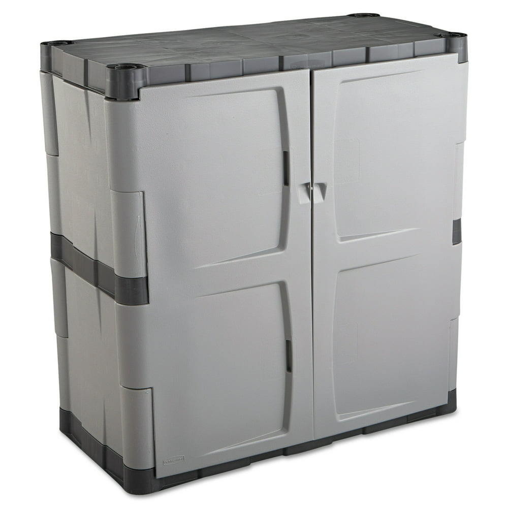 Rubbermaid Double Door Storage Cabinet Base 36w X 18d X 37h Gray