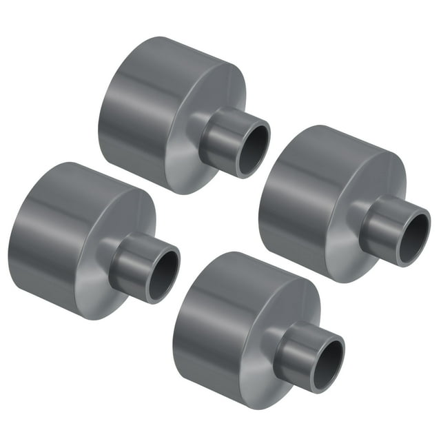 Unique Bargains Raccord Droit pour Tuyau de Réducteur 50x20mm, Gris 4 Pack