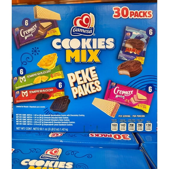 Gamesa Cookies Mix Peke Pakes 30 Packes