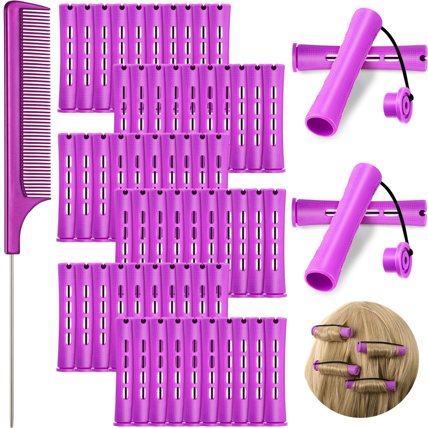 60 Pieces Cold Wave Rod, 0.75 inch/ 1.9 cm Hair Perm Rods Hair Rollers