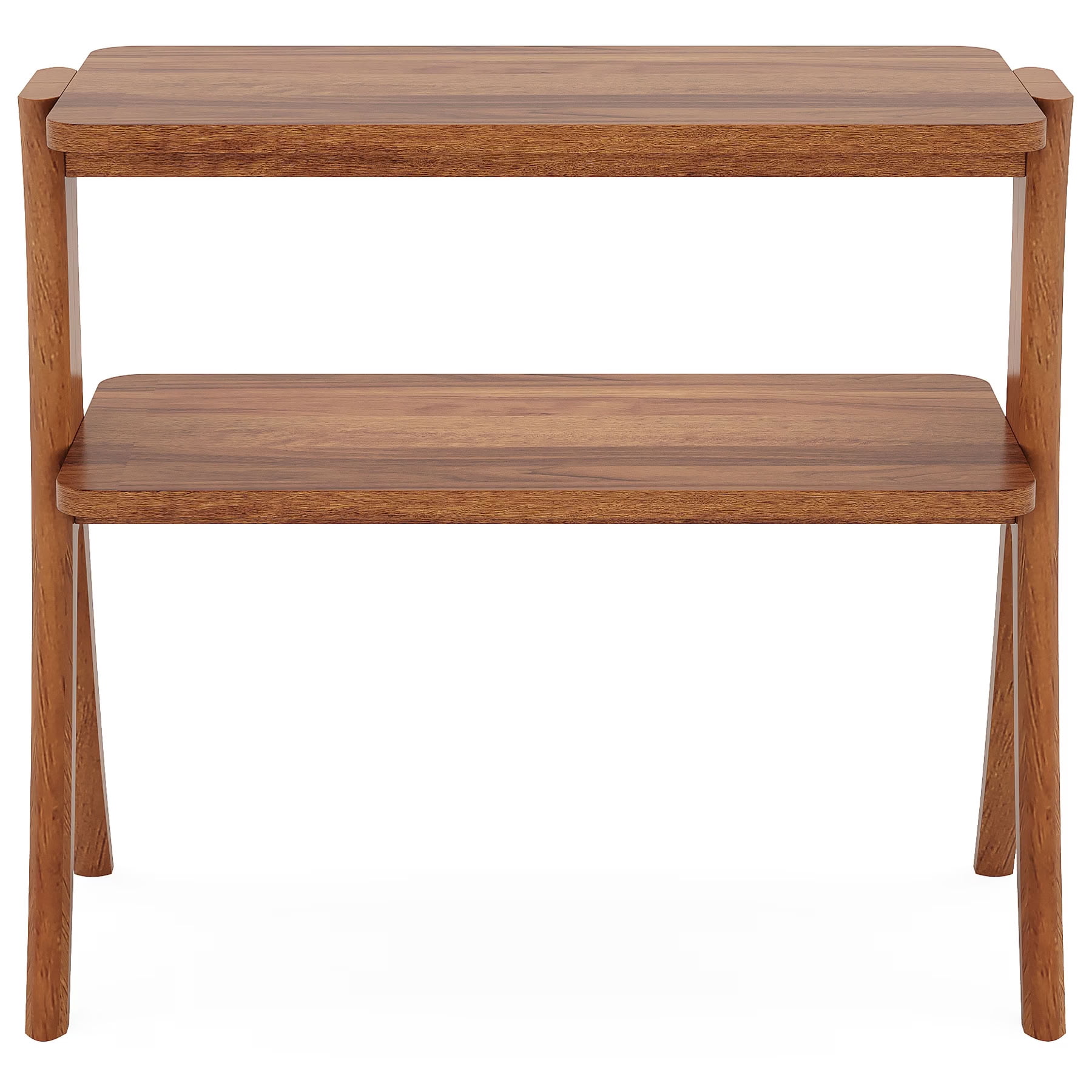 MAYEERTY 2-Tier Wood End Table, Farmhouse Side Table for Living Room, Bedroom, Small Spaces