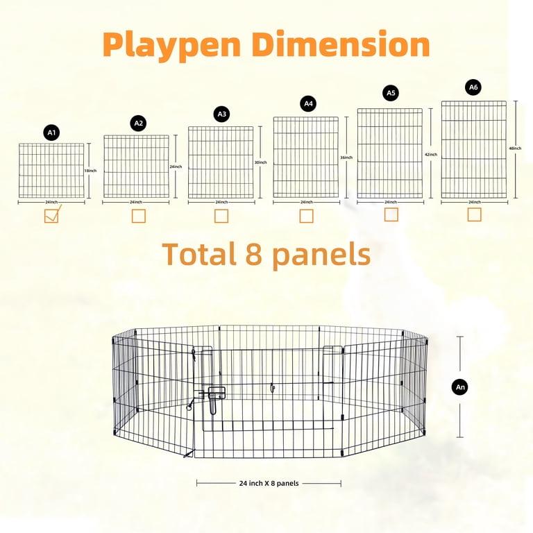 Max & Marlow 8-Panel Metal Playpen, 18" Height photo 4