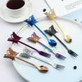 thumbnail image 5 of Flatware Stainless Steel With Titanium Colorful Plated, Multicolor Flatware Silverware Rainbow Stainless Steel Coffee Tea Moon Cake Fruit Butterfly Spoon Fork Cutlery, 5 of 8
