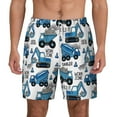 thumbnail image 2 of Goofa Blue Excavator Printed Men's Swim Trunks Board Shorts Quick Dry Mens Swimming Trunks with Compression Liner,Breathable Fit Hawaii Beach Shorts-3X-Large, 2 of 9