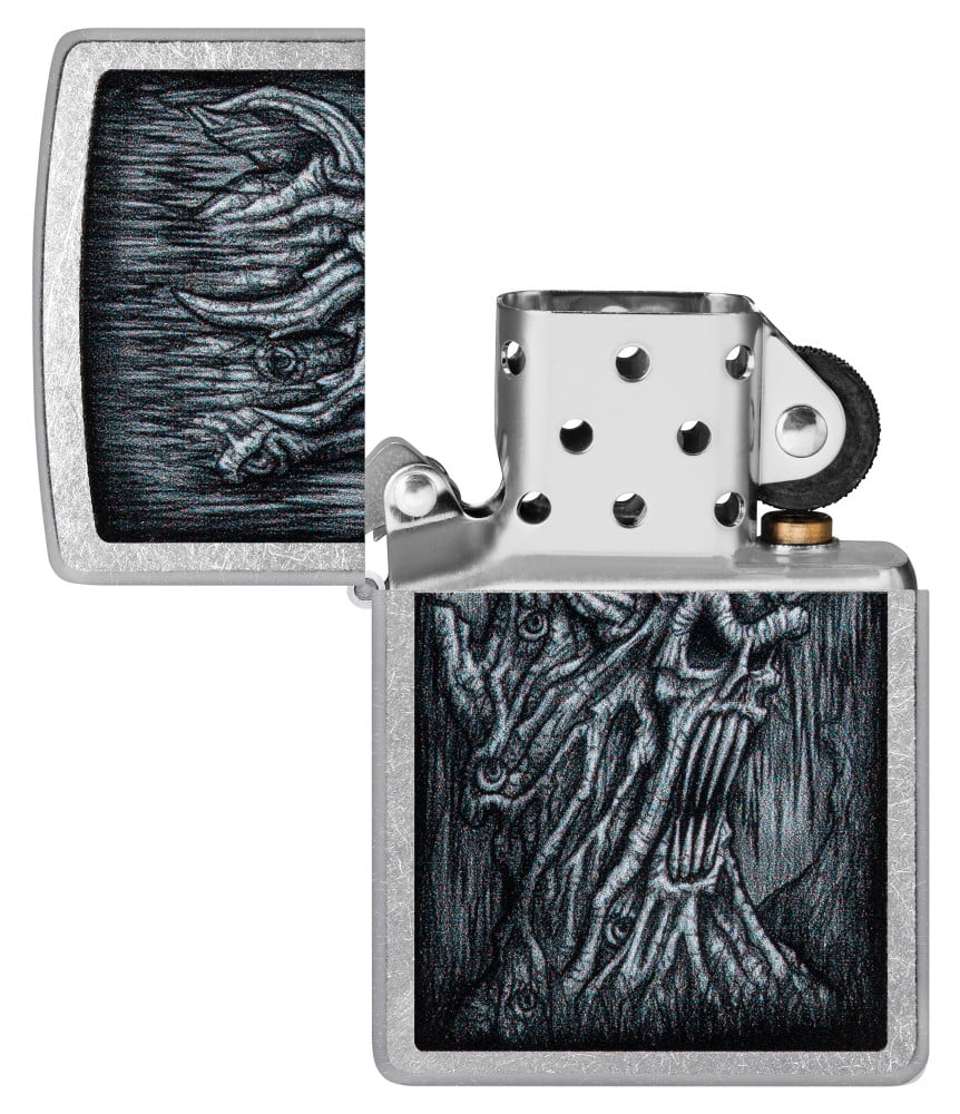 Zippo Evil Tree Design Street Chrome Pocket Lighter