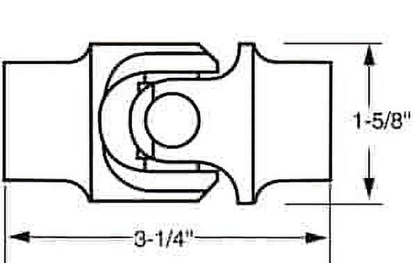 Steering U-joint 3/4-36 x 3/4in Smooth