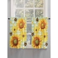 thumbnail image 5 of Sunflower Living Room Curtains 2 Panel, Yellow Flowers Elegant Pastoral Botanical Cafe Window Treatment, Farmhouse Bedroom Bathroom Kitchen Curtains Drapes 104"x54", 5 of 6