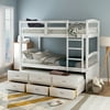 Harper & Bright Designs Twin over Twin Wood Bunk Bed with Trundle and Drawers
