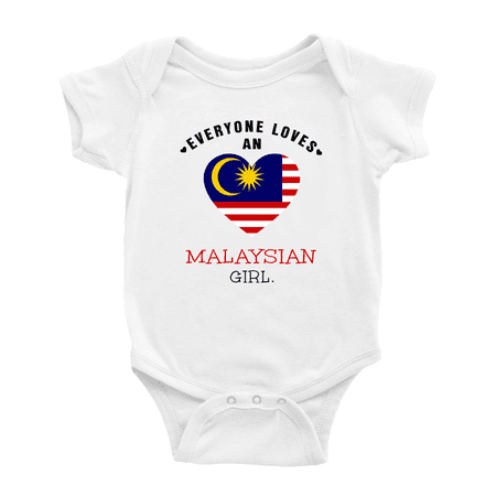 

Everyone Loves an Malaysian Girl Cute Baby Romper Bodysuit For Boy Girl (White 0-3 Months)