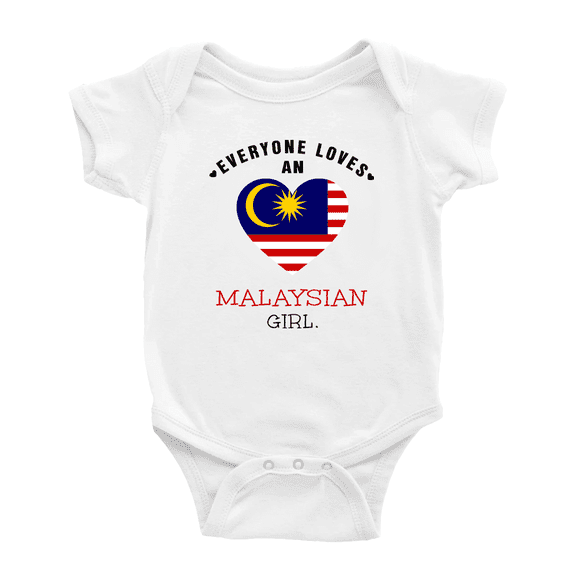 Everyone Loves an Malaysian Girl Cute Baby Romper Bodysuit For Boy Girl (White, 3-6 Months)