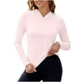 thumbnail image 2 of AherBiu Hauts d'Entraînement pour Femmes Protection Solaire Chandail à Capuchon Respirant Extensible Chemises de Randonnée Manches Longues pour Course Blouses Extérieures, 2 of 3