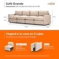 thumbnail image 2 of Sofá Seccional Modular Adapti 4 Plazas Moderno | Beige Ostra, 2 of 9