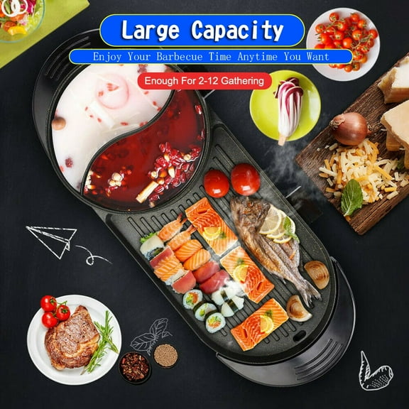 CAPTAIN EXPRESS TRADING INC 28 1500W Outdoor Electric Grill with Non-Stick Teppanyaki Pan