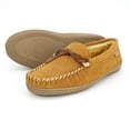 thumbnail image 3 of Pamir Men's Genuine suede Faux Fur Lined Slip on Moccasin Slippers Indoor Outdoor Tan 15M US, 3 of 9