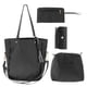 thumbnail image 3 of Juego de 4 carteras y tarjeteros de piel sintética ajustables 4 en 1 para mujer, impermeables y resistentes al agua. Negro, 3 of 7
