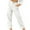 White, variant on Wirdiell Womens Cotton Linen Pants Casual Plus Size Elastic Waist High Waist Capri Pants Summer Loose Comfy Wide Leg Crop Pants