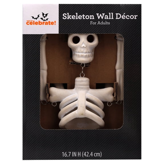 Skeleton Wall Decoration, Cream, 16.7", Halloween by Way To Celebrate