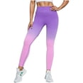 thumbnail image 1 of Gibobby Yoga leggings Mallas deportivas de talle para mujer, pantalones de Yoga con gradiente de levantamiento de glúteos transpirables, adecuados p(Morado,M), 1 of 3