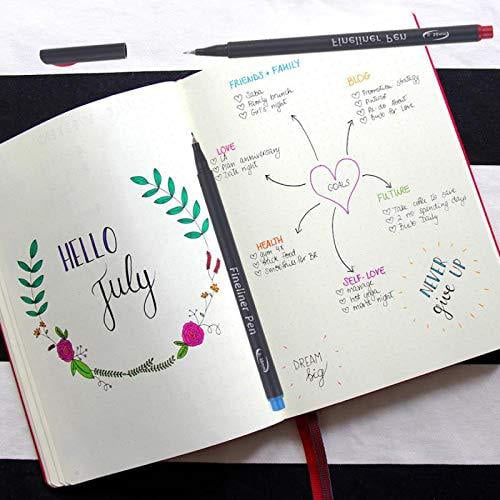 Tebik 45 Pack Planner Pens Colored Pens, 40 Colors Pens with 5 Stencils,  Fineliners for Journal Planner Note Calendar Writing Co