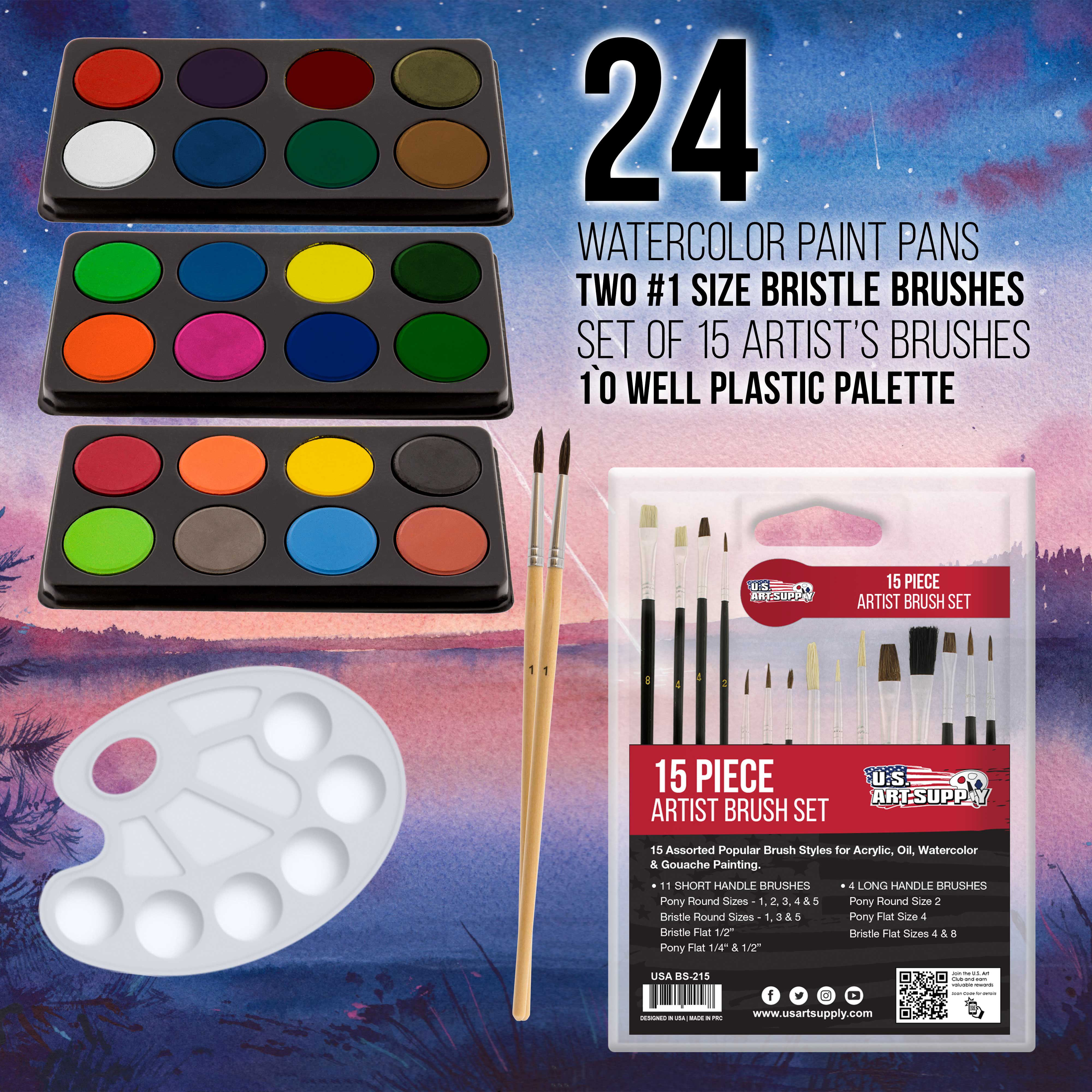 US Art Supply 82 Piece Deluxe Art Creativity Set in Wooden Case with BONUS 20 additional pieces