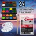 thumbnail image 5 of U.S. Art Supply 102-Piece Deluxe Art Creativity Set with Wooden Case - Artist Painting, Sketching and Drawing Set, 24 Watercolor Paint Colors, 17 Brushes, 24 Colored Pencils, Sketch & Painting Pads, 5 of 8