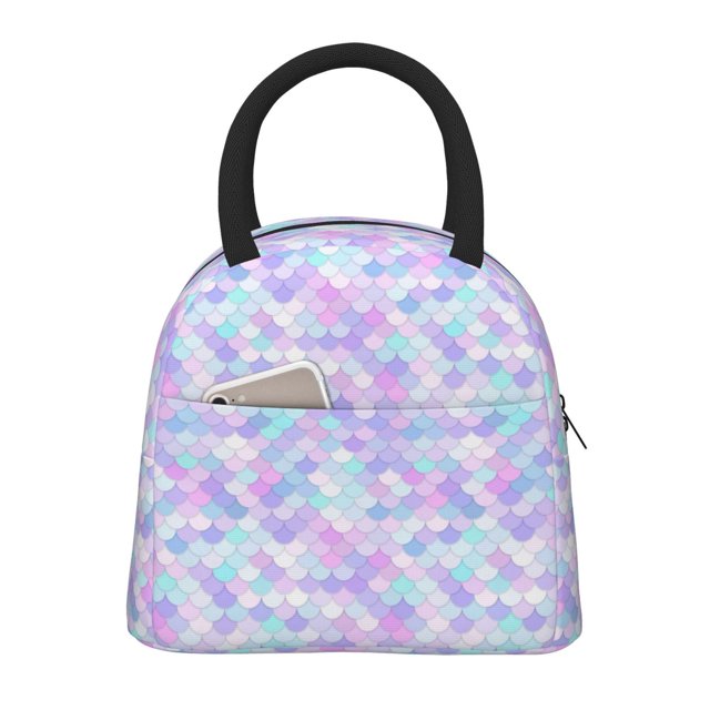 Easygdp Rainbow Scales Bolsa de Almuerzo Insulada Grande, Forro de Aluminio, Diseño Espacioso, a Prueba de Fugas, Ideal para Trabajo, Picnics, Viajes y Actividades al Aire Libre