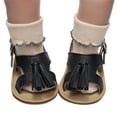 thumbnail image 3 of LNMQLPDBS Baby Girls Open Toe with Tassels Shoes Outdoor Casual Summer First Walkers Shoes Toddler Flat Sandals for 3-24 Months Soft Sole Leather Lightweight Breathable Beach Shoes, 3 of 6