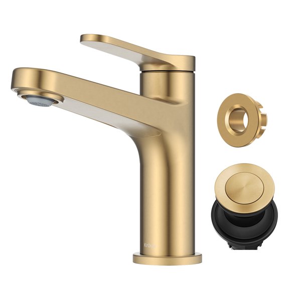 Kraus KBF-1411SFBB Indy 1.2 GPM Single Hole Bathroom Faucet - Spot Free Brushed Brass