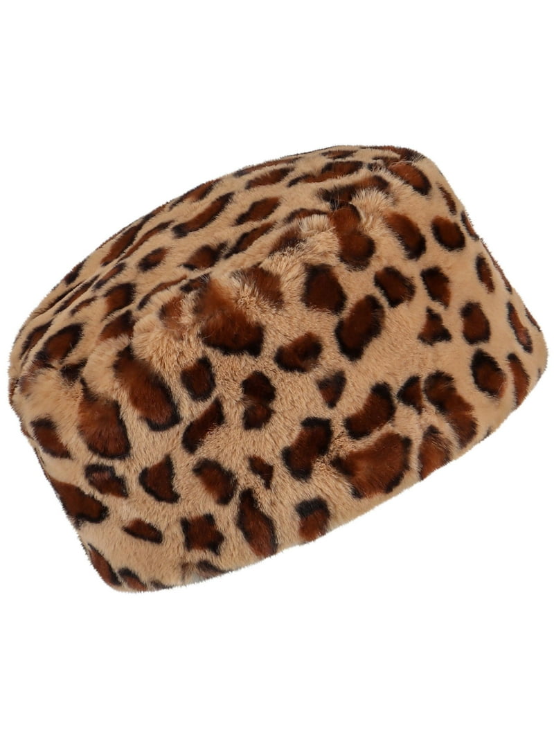 Gustave Women's Leopard Print Faux Fur Cossack Russian Style