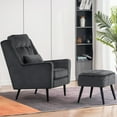 thumbnail image 2 of Mcombo Modern Accent Club Arm Chair, Velvet Upholstered with Metal Legs 4278 (Dark Grey), 2 of 9