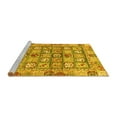 thumbnail image 2 of Ahgly Company Machine Washable Indoor Round Abstract Yellow Modern Area Rugs, 6' Round, 2 of 4