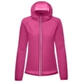 thumbnail image 1 of WEIYLL Womens Fleece Jacket Windproof Ultra-Light Rainproof Windbreaker Hot Pink Fall Coats Size L, 1 of 4