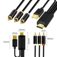 thumbnail image 3 of JingHua HDMI-3RCA Câble de Conversion HDMI vers 3RCA, Projecteur TV Décodeur AV Lotus, 1m, 2m, 3m, 5m, 3 of 9